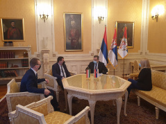 18 November 2020 National Assembly Speaker Ivica Dacic in meeting with Hungarian Ambassador to Serbia Attila Pinter